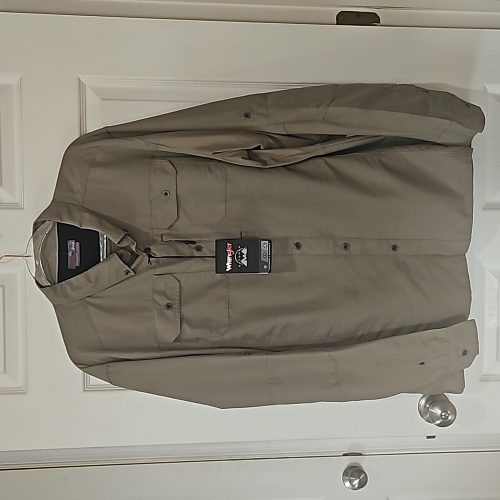 Wrangler Outdoor Man Mix Metarial Shirt Turbulance Size XL Hiking Fishing - Picture 2 of 16